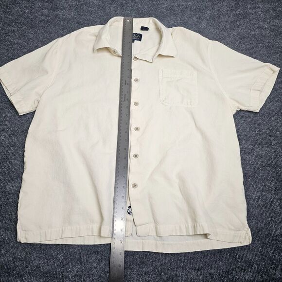 Nat Nast Men’s Button-Up Shirt Silk blend Short Sleeve White Cream Sz XL - Picture 9 of 10